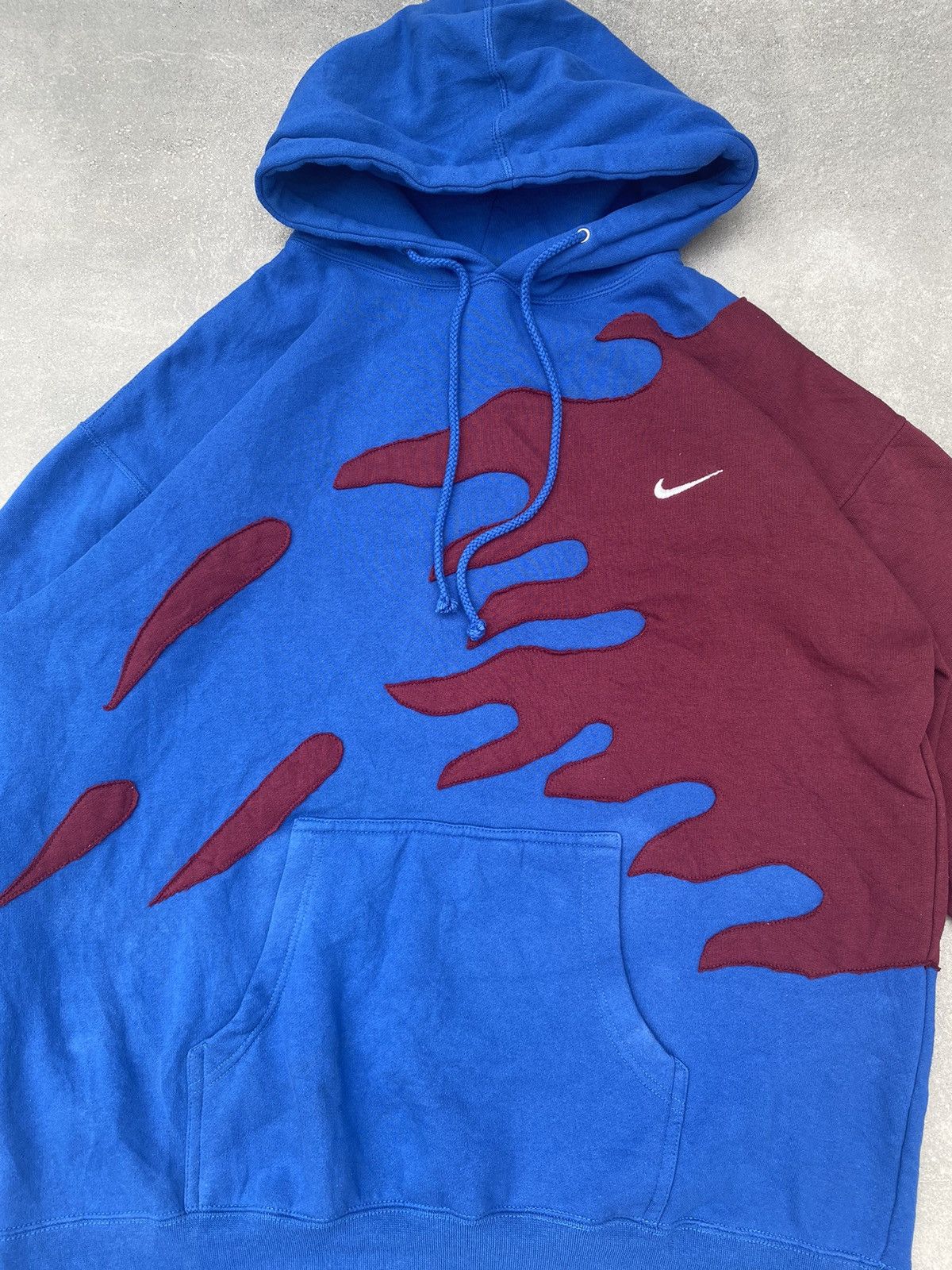 Nike Custom Reworked Nike Flame Hoodie Blue Red Y2K Streetwear Size US XL / EU 56 / 4 - 2 Preview