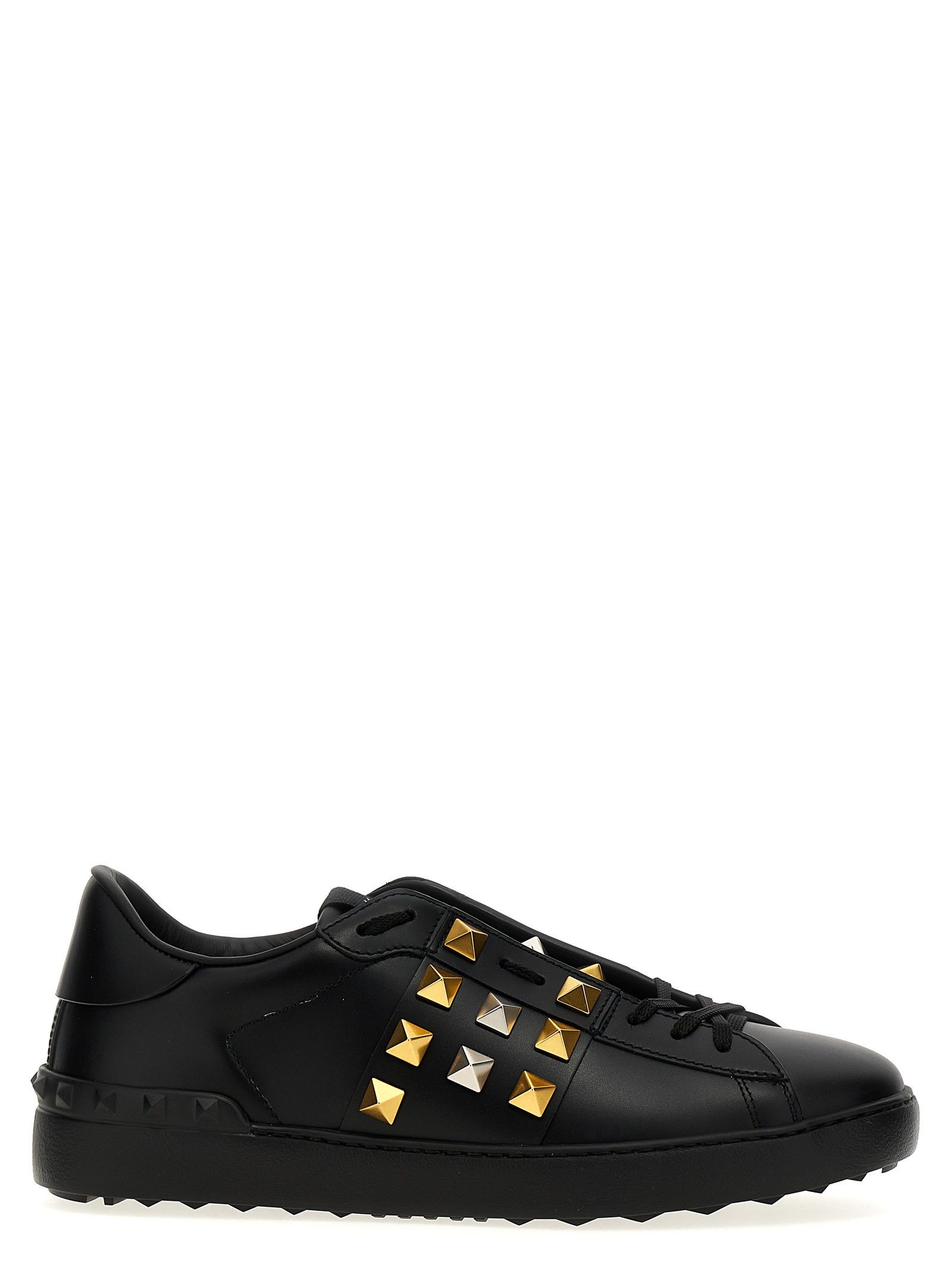 スニーカー VALENTINO BLACK LEATHER ROCKSTUD UNTITLED SNEAKERS Rockstud Untitled Sneaker In Calfskin Leather for Man in