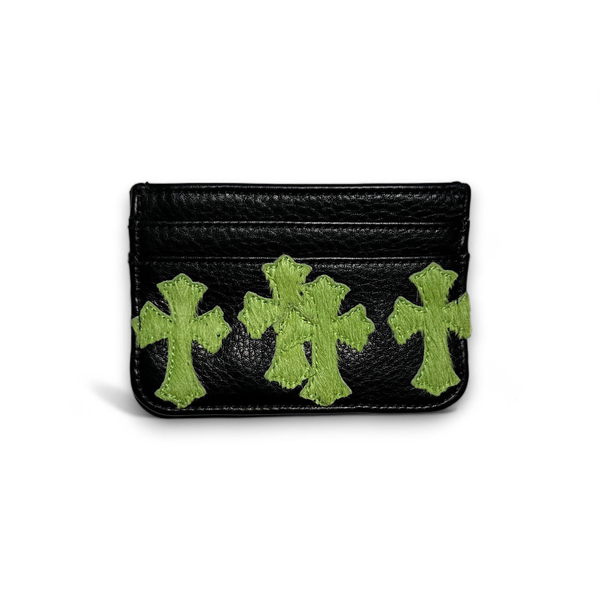 Chrome Hearts 1/1 Green Hair Cross Patch Card Holder Size ONE SIZE - 1 Thumbnail