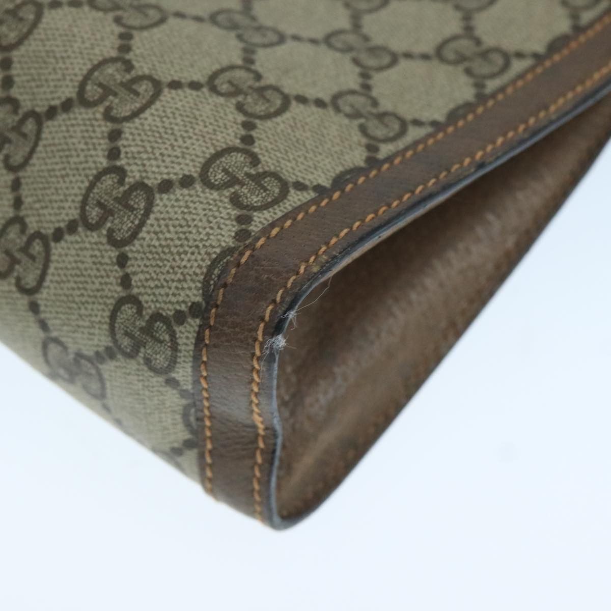 Gucci GUCCI GG Supreme Web Sherry Line Clutch Bag Pvc Beige Red Size ONE SIZE - 7 Thumbnail