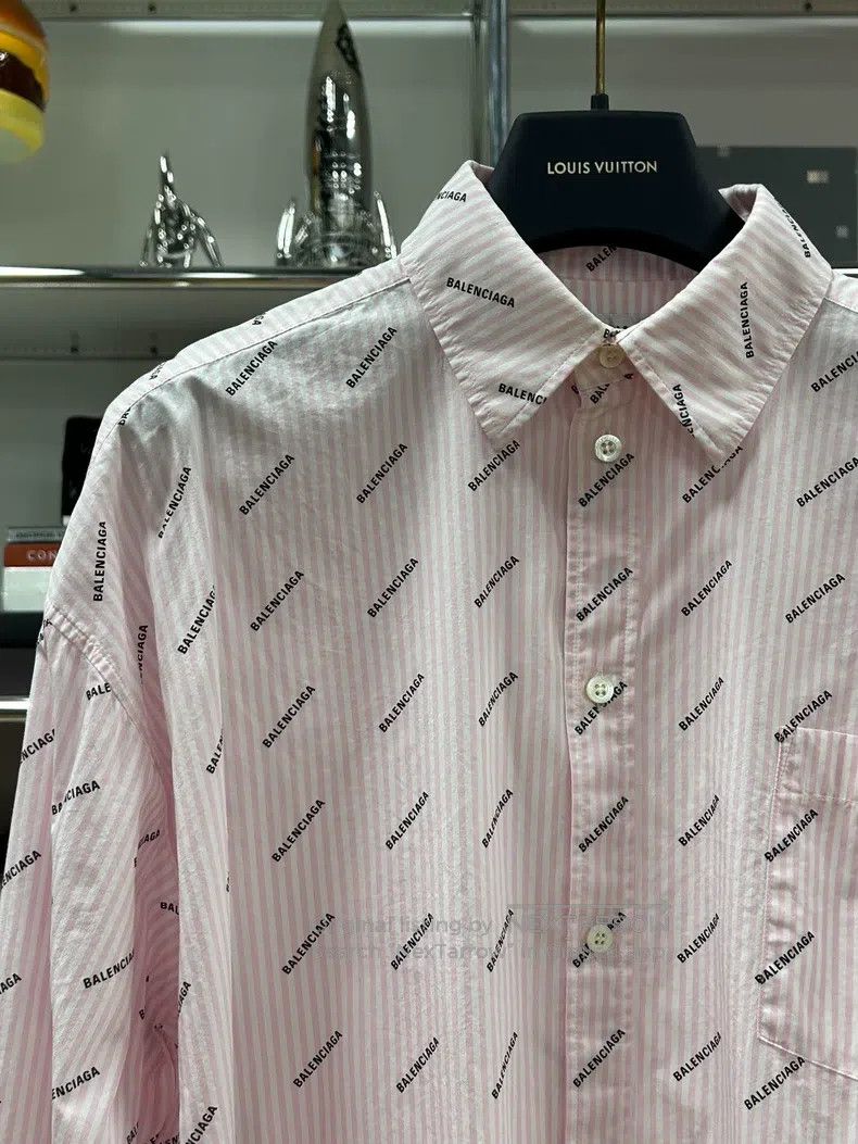 Balenciaga Balenciaga Pink logo lettering print shirt Size XS / US 0-2 / IT 36-38 - 2 Thumbnail