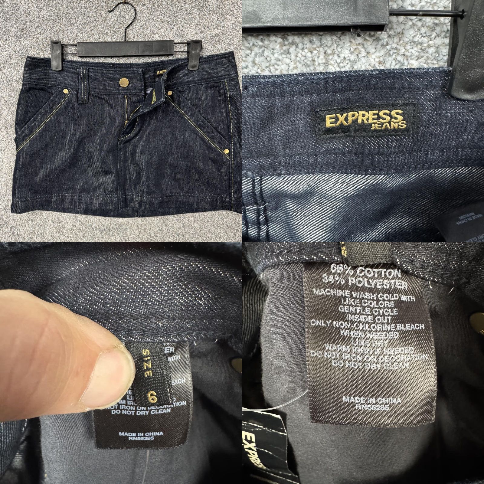 Express Express Jeans Skirt 6 Blue Denim Mini Pockets Sequin Party Casual Women Size 28" / US 6 / IT 42 - 8 Thumbnail