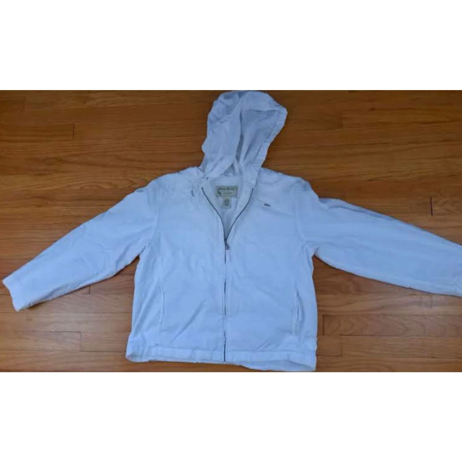 Eddie Bauer Eddie Bauer Woman Full Zip Hoodie Canvas 100% Cotton Large White Beach Hoodie Short Jacket Womens L Size L / US 10 / IT 46 - 2 Thumbnail