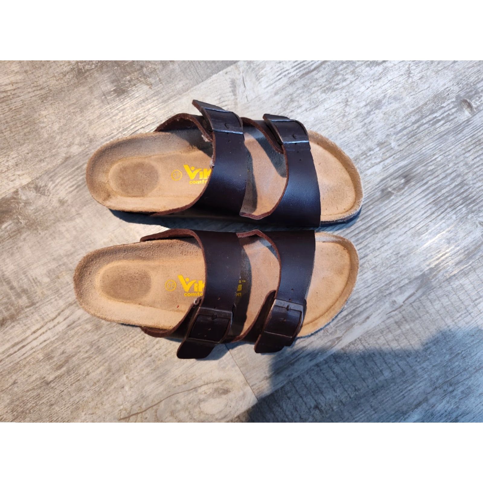 Vintage VIKING Leather Sandals Women's Revolution Comfort Flat Size 6.5 US Brown Vintage Style Size US 6.5 / IT 36.5 - 2 Thumbnail