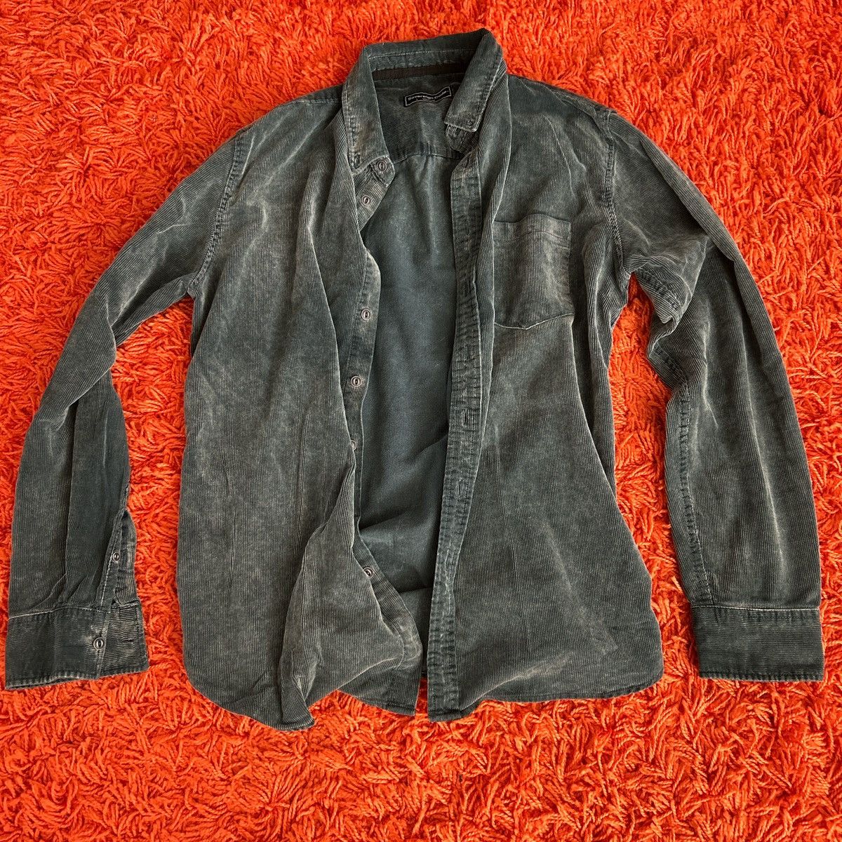 Vintage Dark Turquoise Corduroy Blue Shirt Slim Fit Vintage Size US M / EU 48-50 / 2 - 1 Thumbnail