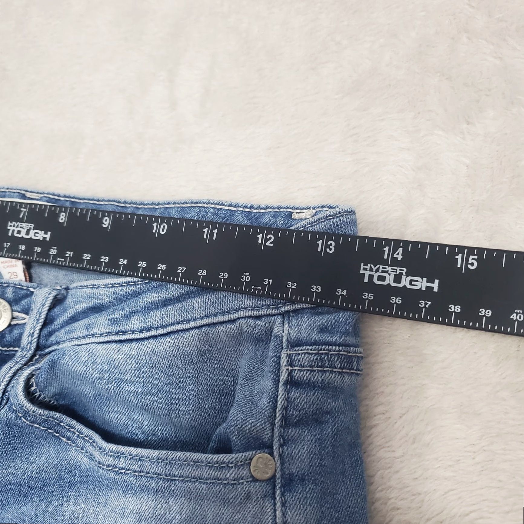 Vintage VINTAGE Shyanne Jeans Bell Bottom Women 27x31 Flare Distressed Mid Rise Raw Hem Boho Festival Size 29" - 5 Thumbnail