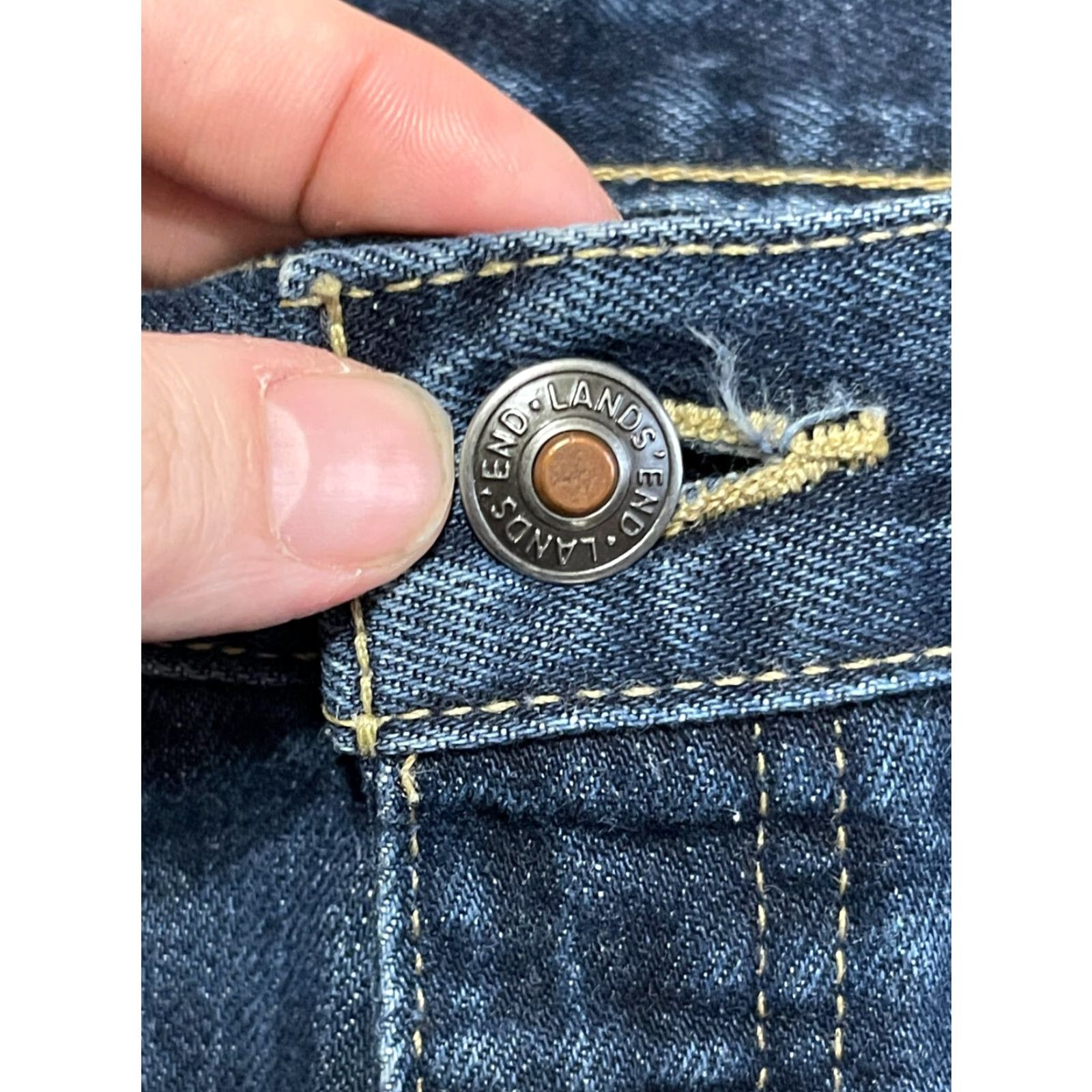 Lands' End Lands' End Jeans Men's 35 Blue Denim Straight Leg Pockets Regular Inseam 30.5 Size US 35 - 4 Thumbnail