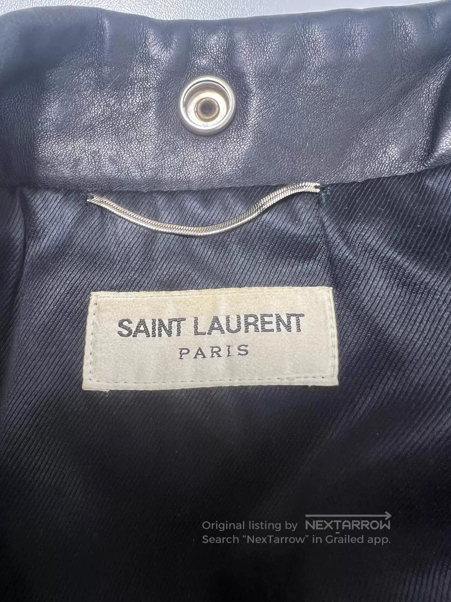 Saint Laurent Paris Black Leather Biker Jacket. Size US M / EU 48-50 / 2 - 4 Thumbnail