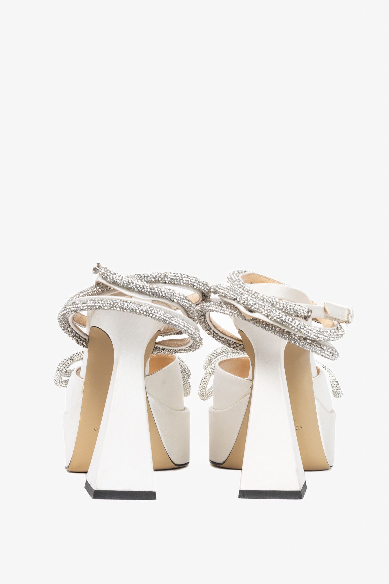 MACH & MACH MACH & MACH Double Bow Silk Crystal Platform Sandals Size US 8.5 / IT 38.5 - 3 Thumbnail