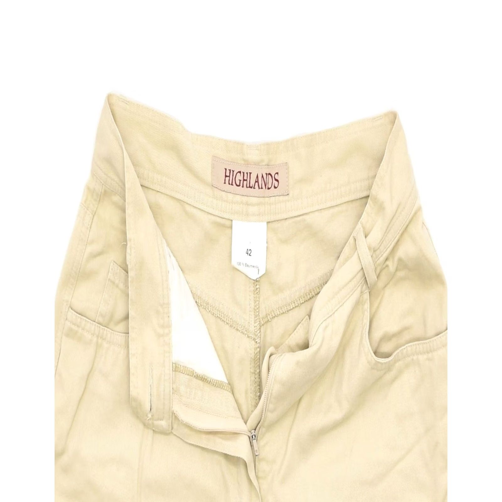 Vintage VINTAGE Womens Tapered High Waist Jeans Medium W28 L28 Beige Cotton IT 42 Size 28" / US 6 / IT 42 - 4 Thumbnail