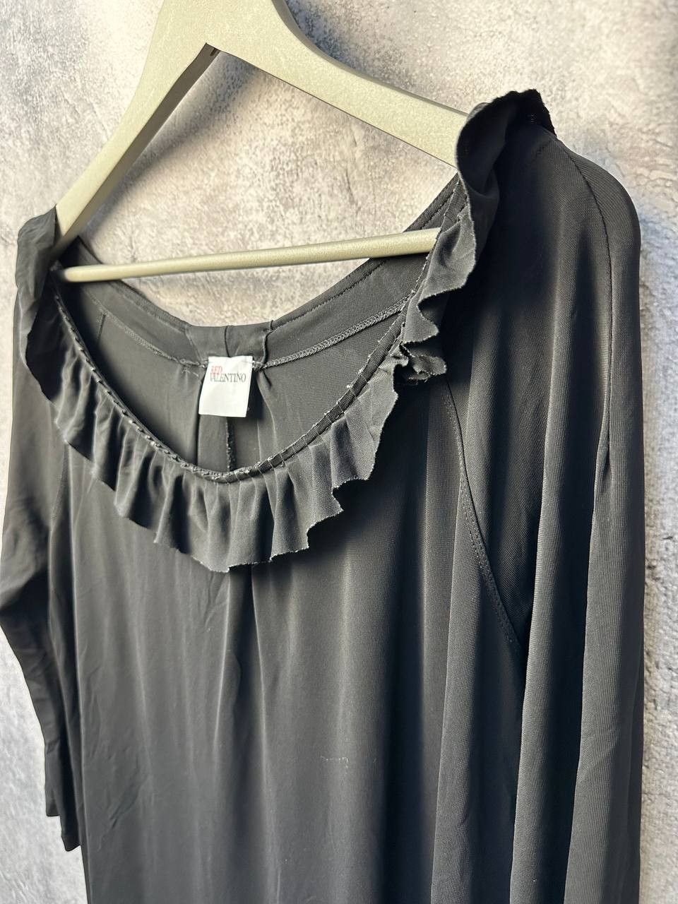 RED Valentino × Valentino RED Valentino Black Ruffle Trim Dress 3/4 Sleeves Relaxed Size M / US 6-8 / IT 42-44 - 6 Thumbnail