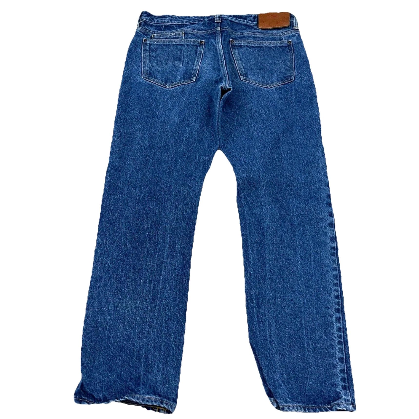 Vintage Atelier Jeans Men Slim Straight Denim Button Fly Med Wash Faded 33 Blue Vintage N/A Size US 33 - 2 Thumbnail