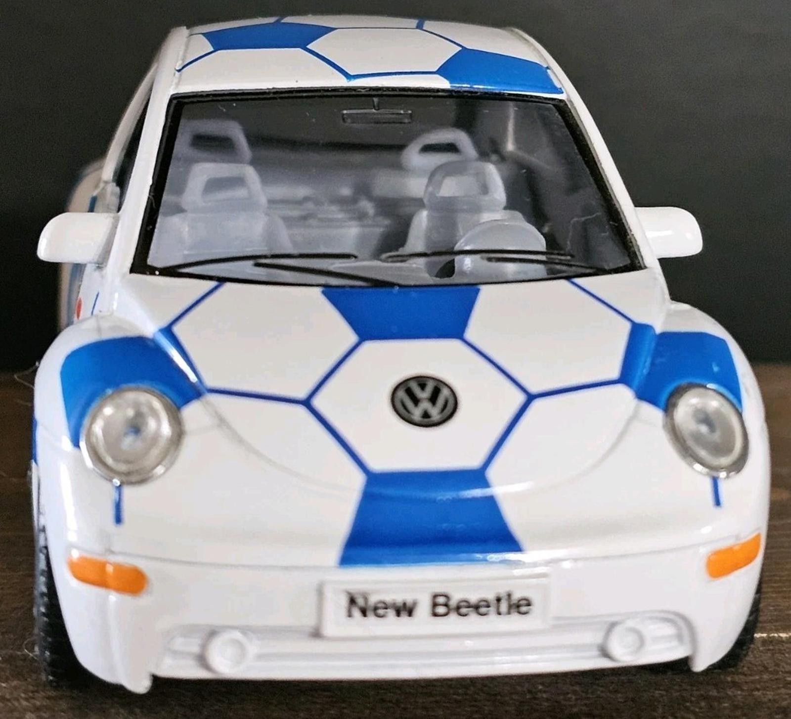 Designer Volkswagen New Beetle Car Blue White Soccer Pull-Back Motion Size ONE SIZE - 4 Thumbnail