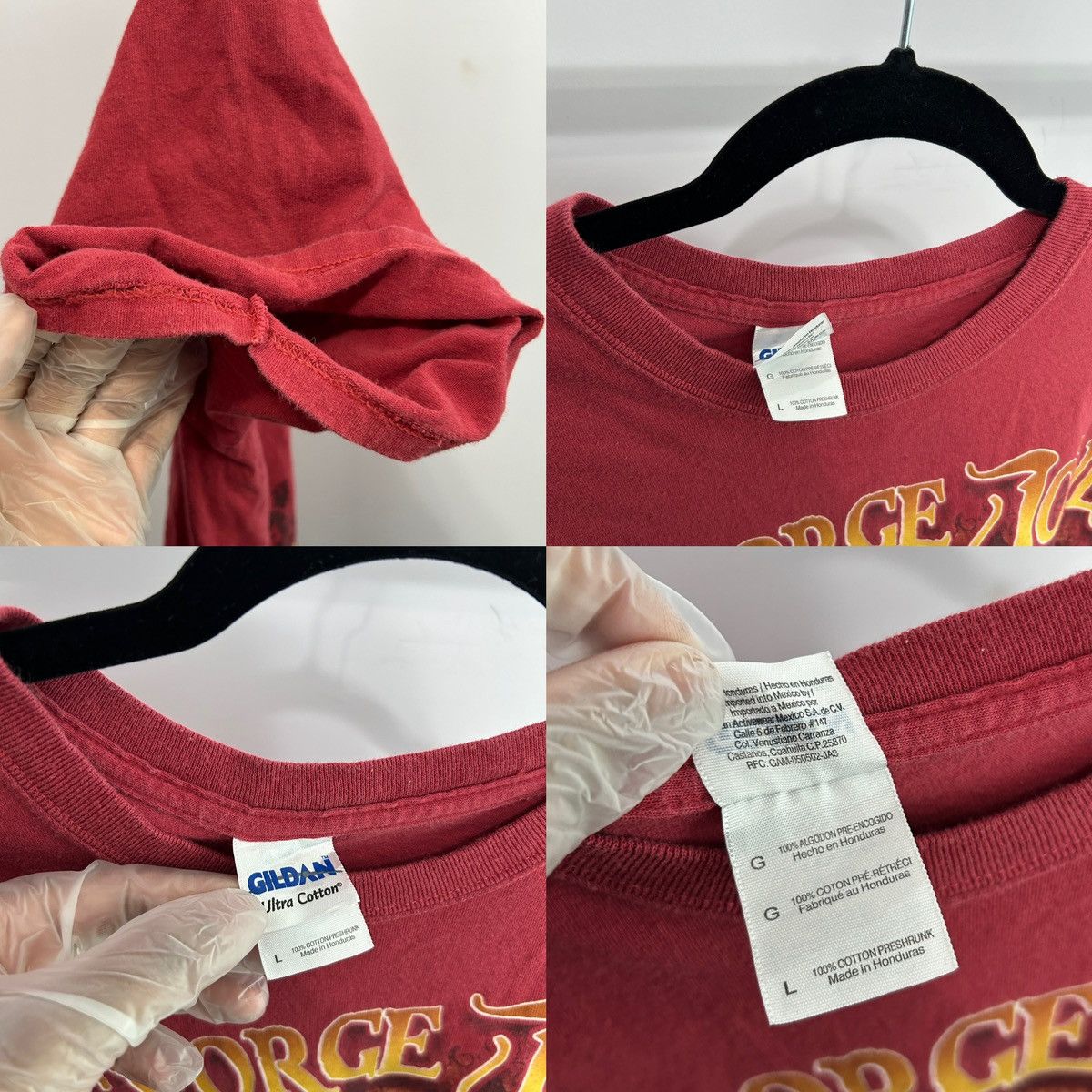 Gildan Gildan George Jones Red Large Graphic Tee Sz Large - "Dannie Size US L / EU 52-54 / 3 - 9 Thumbnail