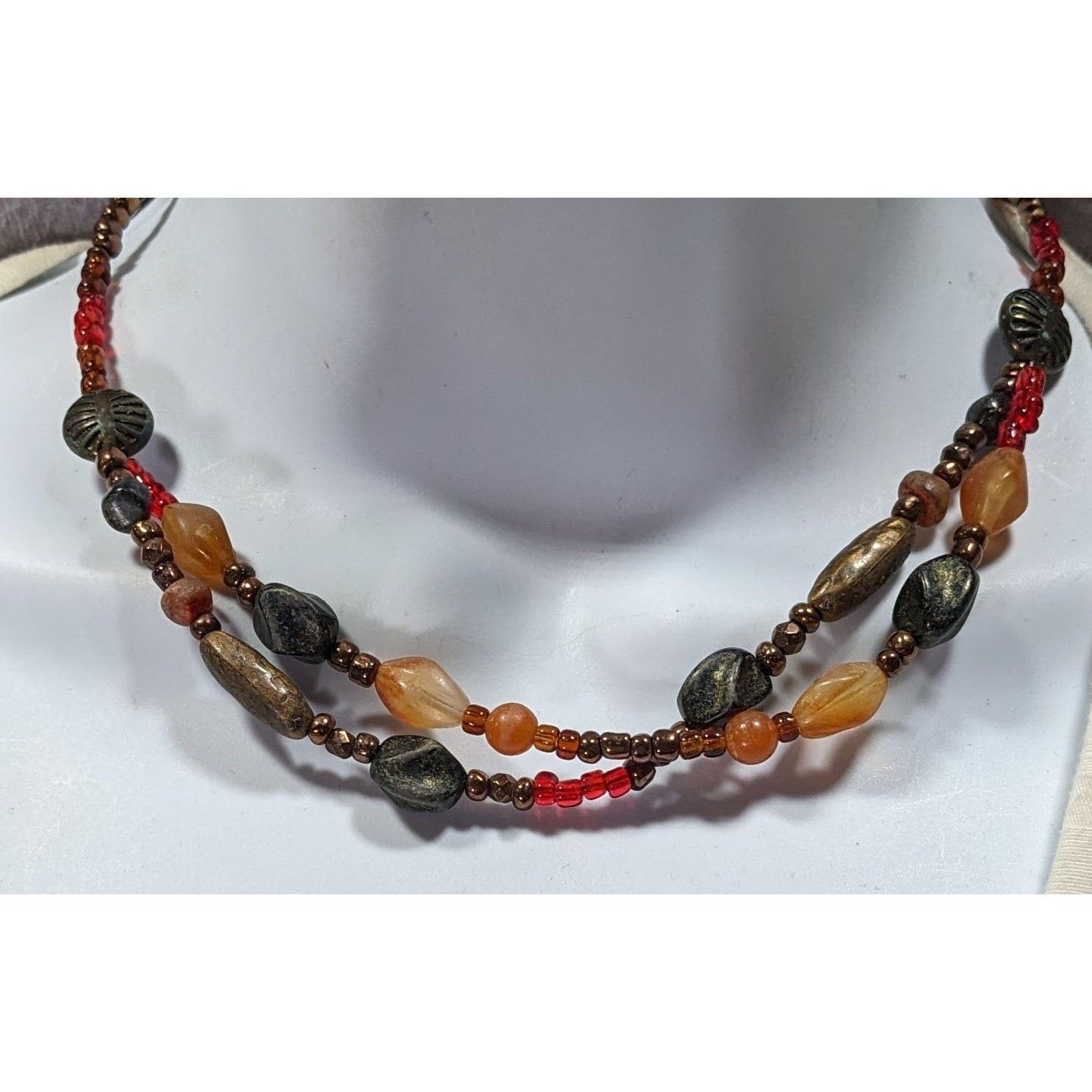 Nordstrom Nordstrom Earthy Beaded Glass And Faux Stone Necklace Size ONE SIZE - 3 Thumbnail
