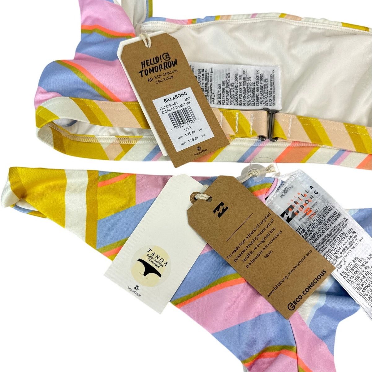 Billabong NWT Billabong Break Of Dawn Two Piece Bikini Set Size L/12 Size L / US 10 / IT 46 - 4 Thumbnail