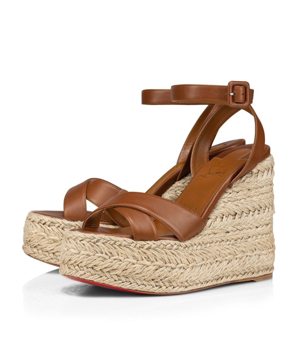 Christian Louboutin o1s1wg110125 Mariza Espadrille Wedge Sandals in Brown Size US 6 / IT 36 - 1 Thumbnail