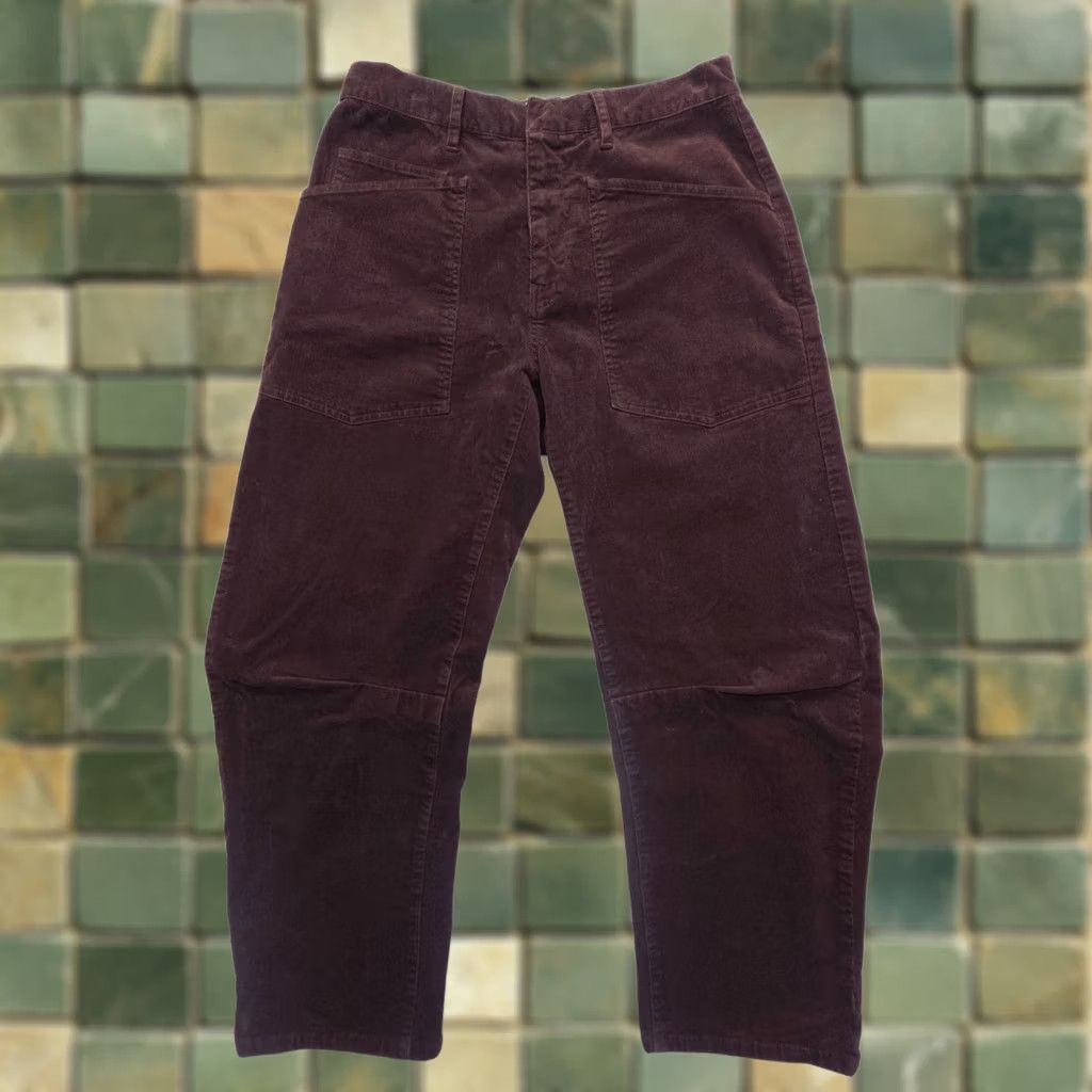 Nili Lotan Nili Lotan Shon Pants Wide-Leg Corduroy Merlot 2 High Rise USA Women Vintage No Size 26" / US 2 / IT 38 - 1 Thumbnail