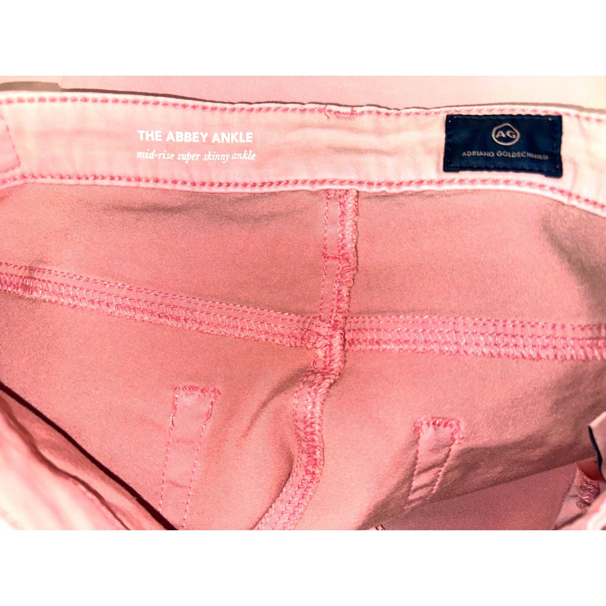 AG Adriano Goldschmied Adriano Goldschmied 30R Blush Pink Abbey Ankle Midrise Skinn Size 30" / US 8 / IT 44 - 6 Thumbnail