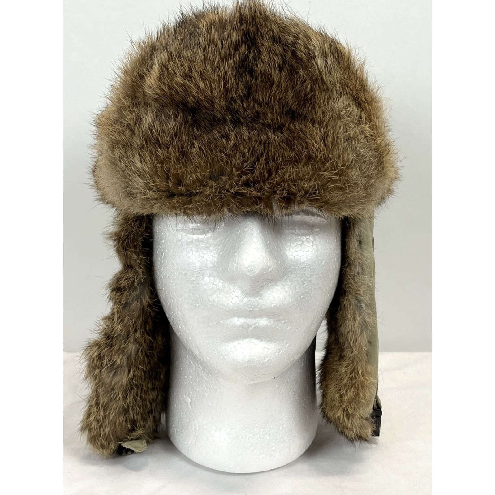 Perry Ellis Perry Ellis Hat Trapper Real Rabbit Fur GUC Sz M Men Tan Size ONE SIZE - 2 Thumbnail