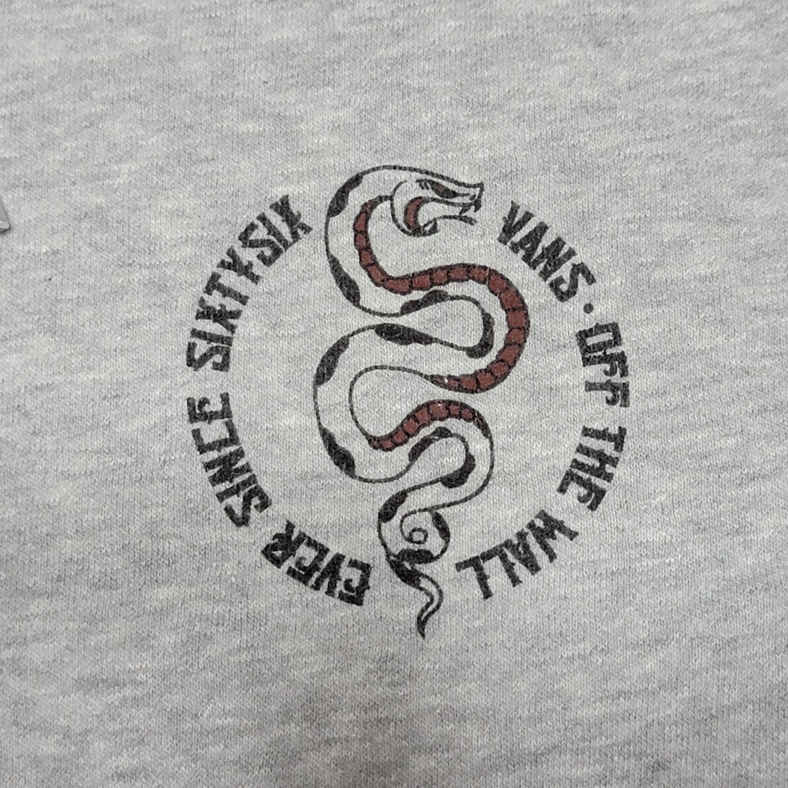Vans VANS LS Grey Unisex Hoodie Snake Graphic - Size Medium Size US M / EU 48-50 / 2 - 5 Thumbnail