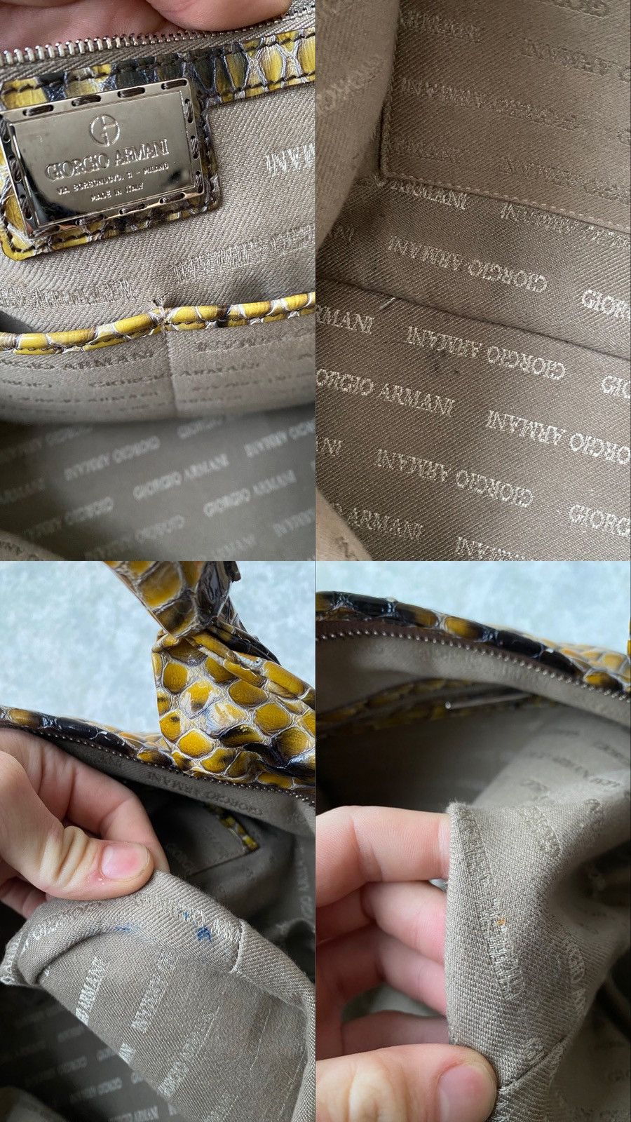 Giorgio Armani Giorgio Armani Python Style Calfskin Shoulder Travel Bag Size ONE SIZE - 21 Thumbnail