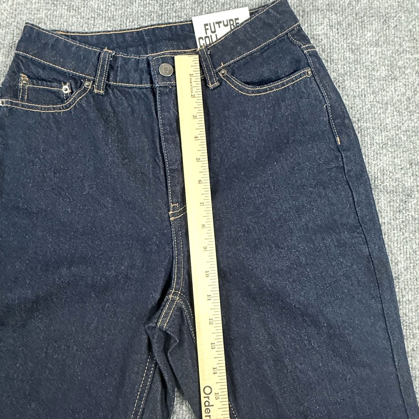Vintage Future Collective Jeans Womens 2 Dark Wash Flare High Rise Denim Reese Blutstein Size 26" / US 2 / IT 38 - 6 Thumbnail