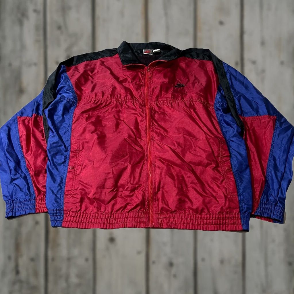 Nike VINTAGE Nike Windbreaker Tracksuit Large 90s Men Red L Tracksuit Activewear Size US 33 - 1 Thumbnail