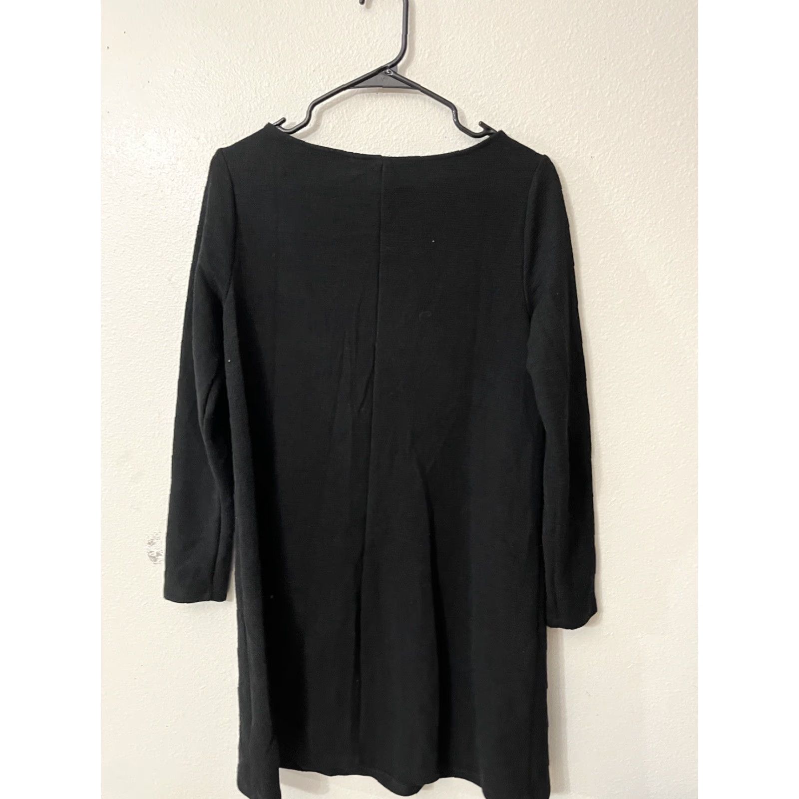 Gap VINTAGE Gap Dress Sz Medium Black Sheath Knit Long Sleeve Pockets Zip Knee Length Viscose Blen Size M / US 6-8 / IT 42-44 - 3 Thumbnail