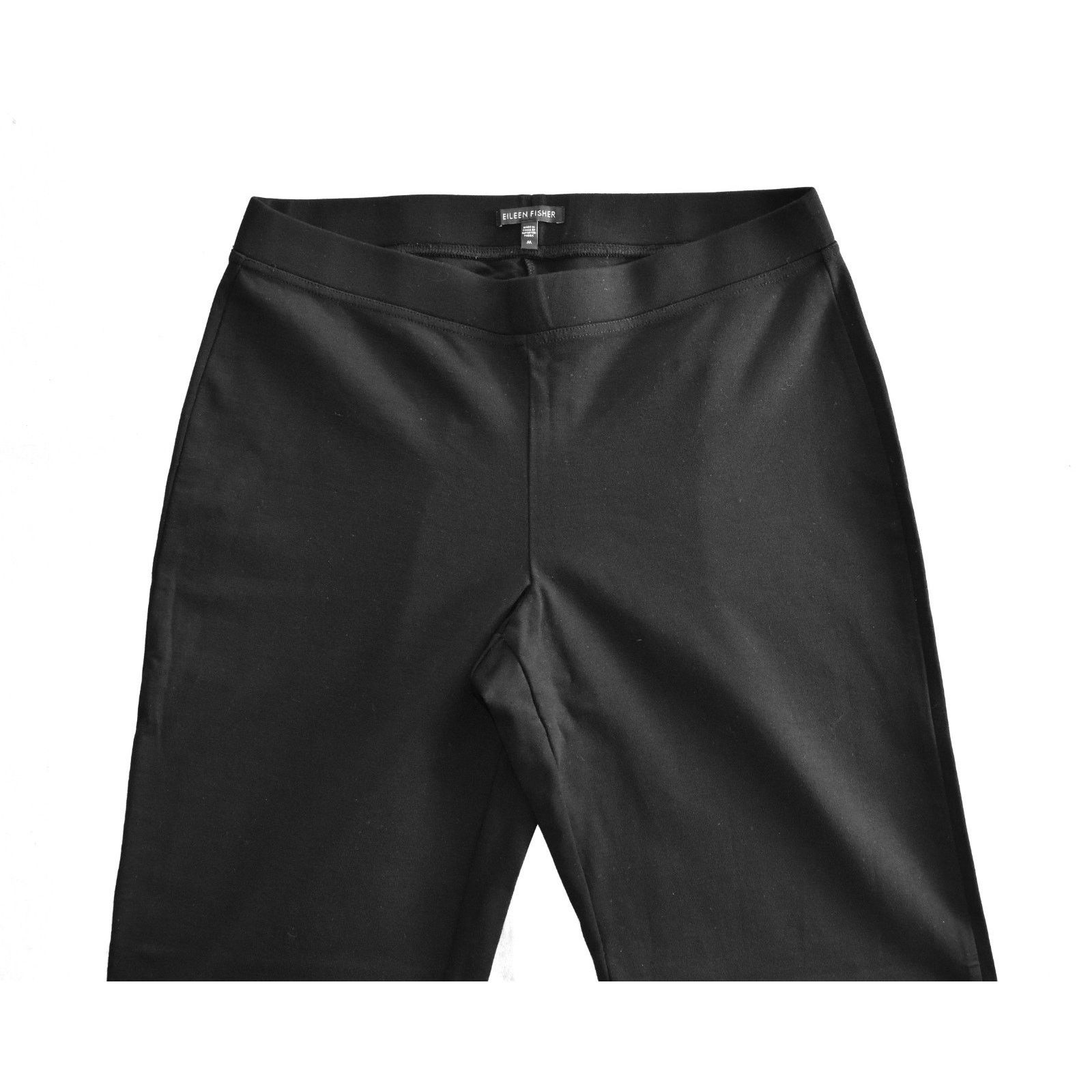 Eileen Fisher EILEEN FISHER Black Rayon Blend Stretch Straight Pants Sz M Size 32" / US 10 / IT 46 - 2 Thumbnail