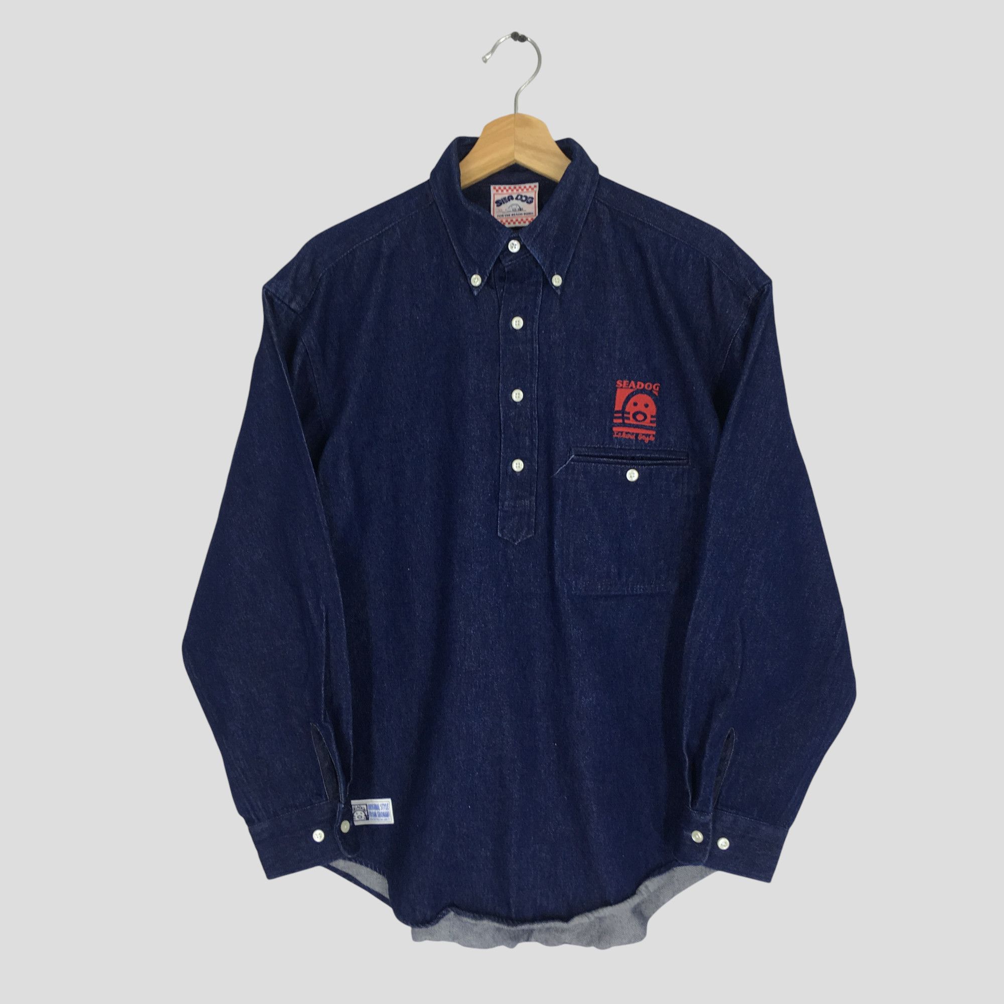 Indigo Vintage Sea Dog Japanese Brand Indigo Blue Pullover Shirt Size US M / EU 48-50 / 2 - 1 Thumbnail