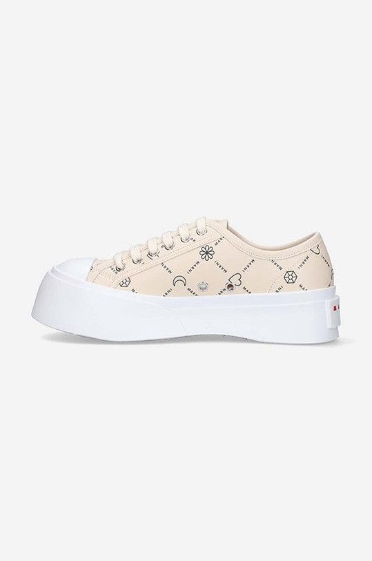 Marni o1y1125 Low-Top Sneakers in Beige/Black Size US 7 / IT 37 - 2 Thumbnail