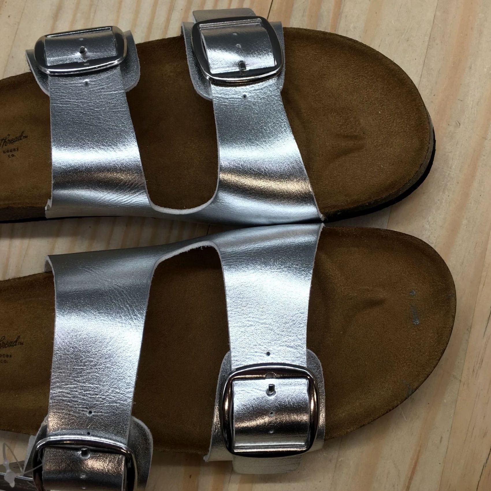 Vintage Universal Thread Sandal Womens 9 Silver Devin Open Toe Cork Faux Leather NEW Slip-On Comfort Slide Casual Shoes Womens Size US 9 / IT 39 - 7 Thumbnail
