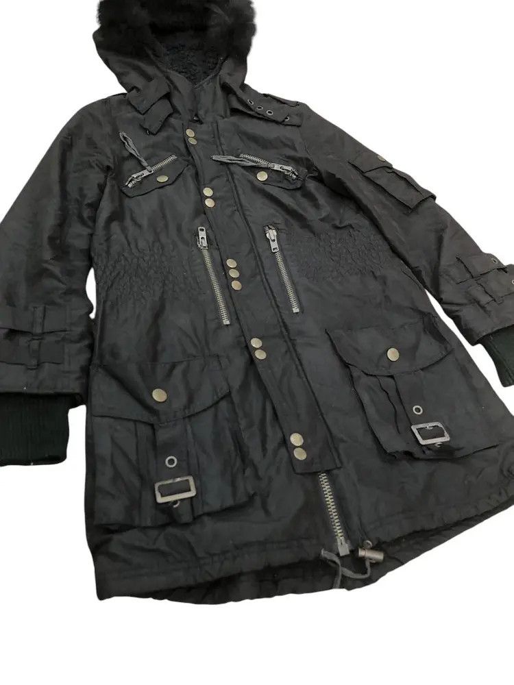 Hysteric Glamour JURIANO JURRIE RACCOON FUR BONDAGE GOTHIC PUNK PARKA JACKET Size US S / EU 44-46 / 1 - 2 Thumbnail