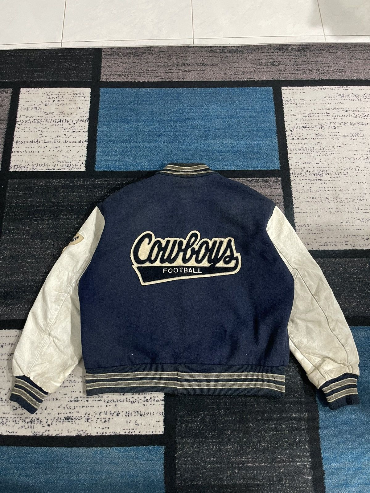 NFL Vintage Delong Nfl Cowboys Varsity Jacket Size US XL / EU 56 / 4 - 14 Thumbnail