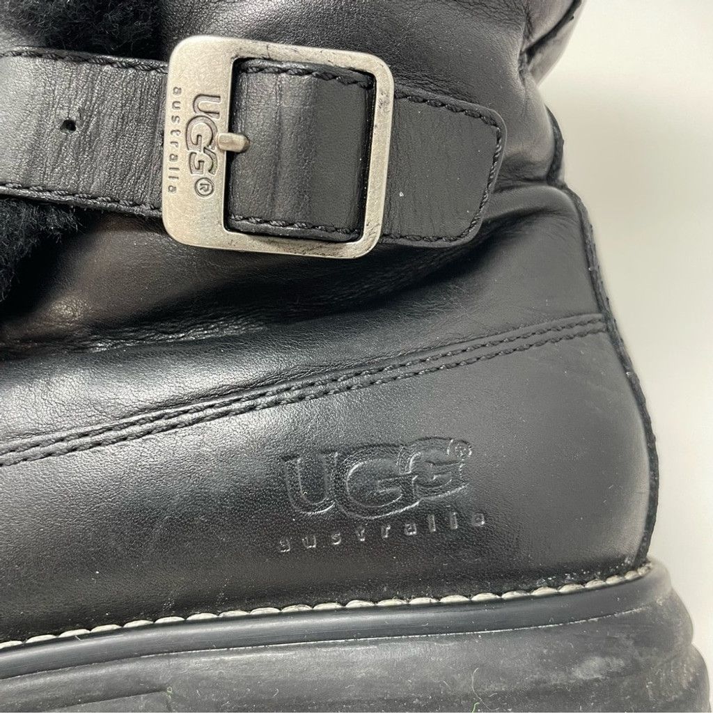 Ugg Ugg Larkspur Waterproof Black Leather Sheepskin Boots Size 9 Size US 9 / IT 39 - 9 Thumbnail