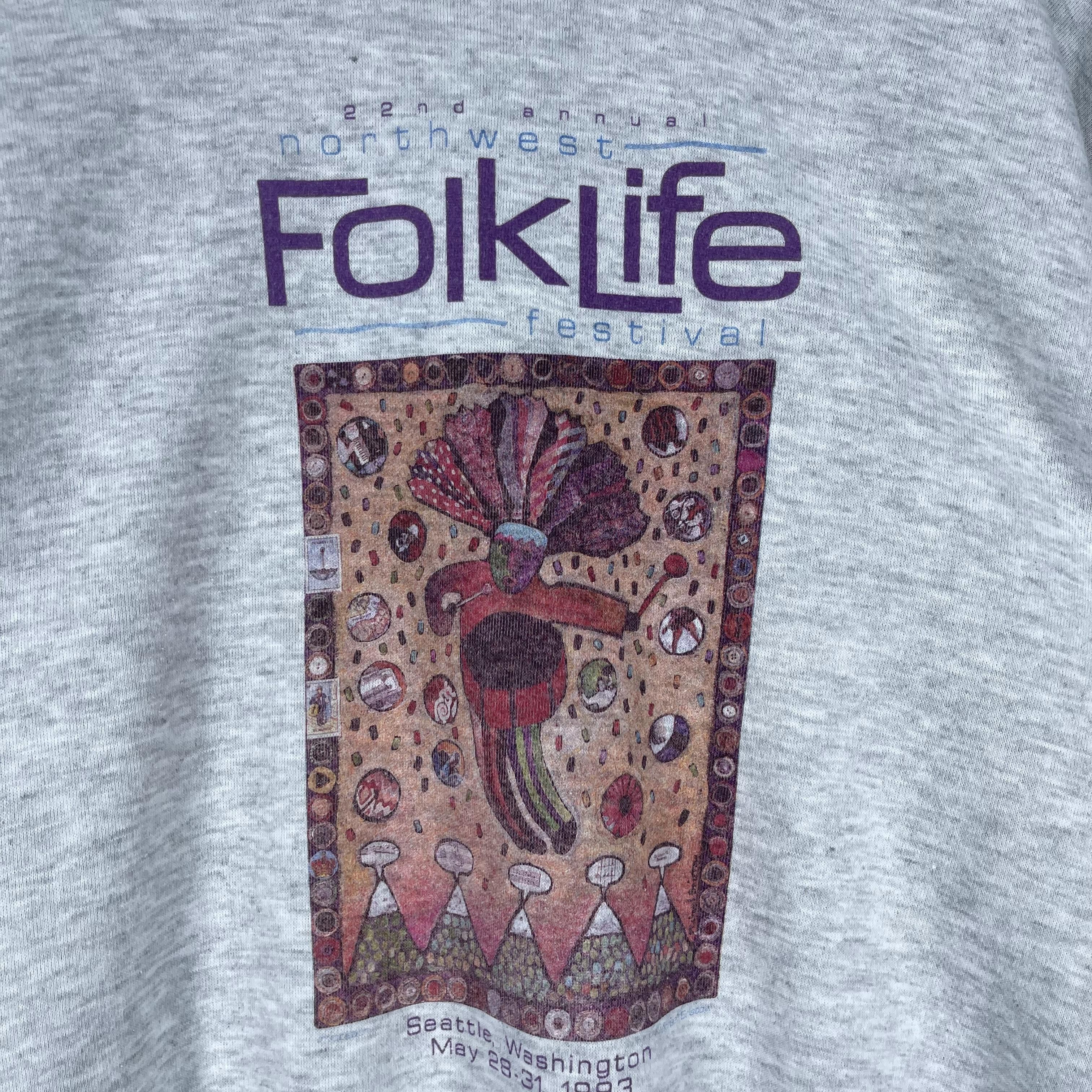 Vintage Vintage 90s NORTHWEST FOLKLIFE Festival Printed Sweatshirt Size US M / EU 48-50 / 2 - 2 Thumbnail
