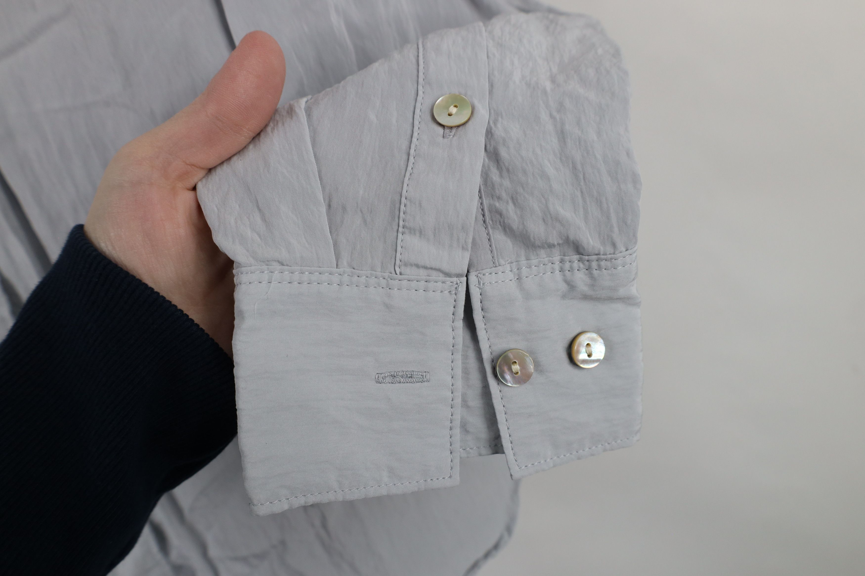 Madewell × Vintage Madewell Crinkled Long Sleeve Collared Button Up Shirt Gray Size XL / US 12-14 / IT 48-50 - 4 Thumbnail