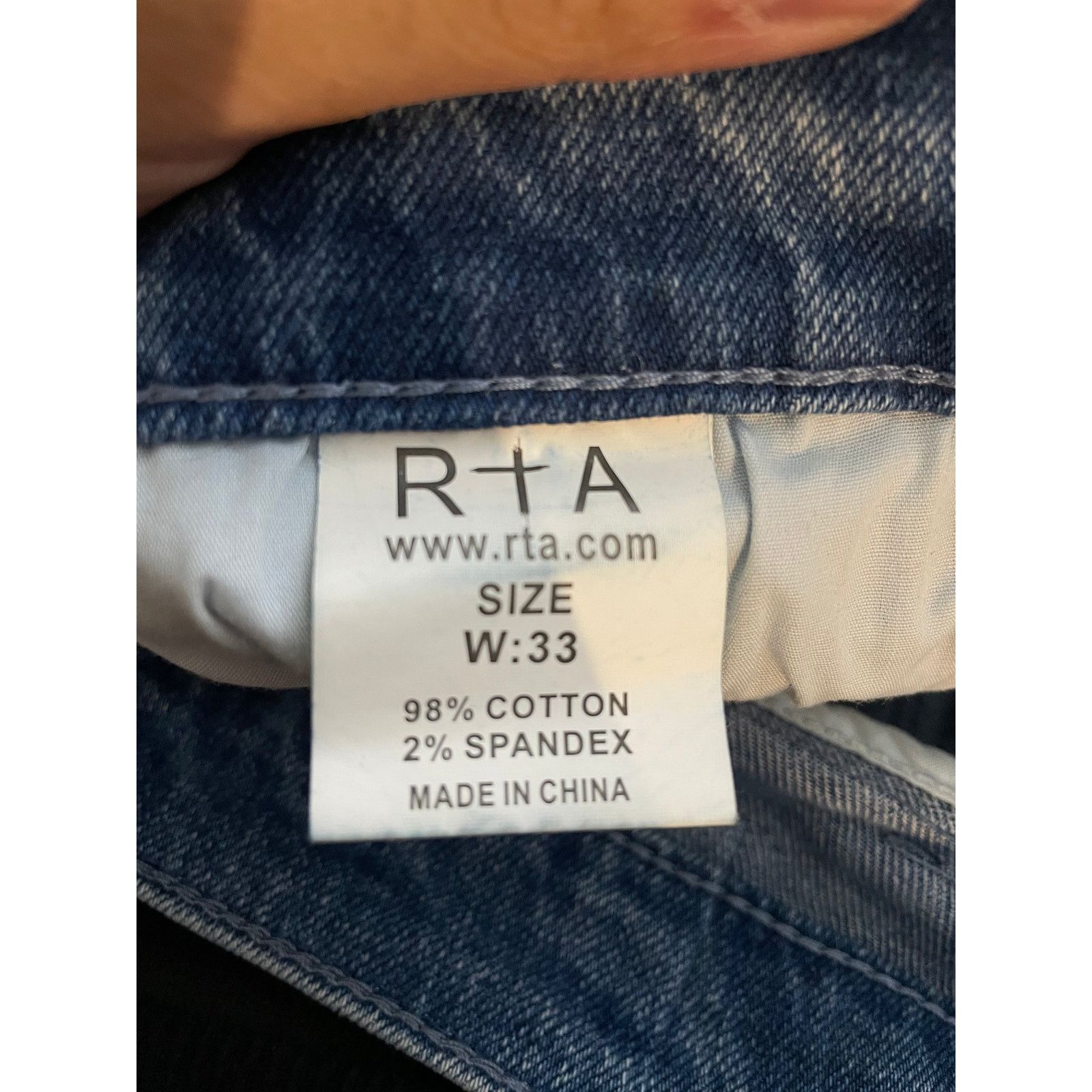 Rta RTA Knee Patch Light Wash Jeans Size US 33 - 4 Thumbnail