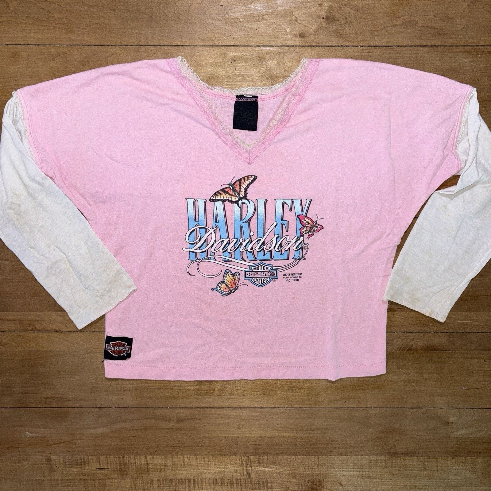 Harley Davidson Vintage 80s Harley Davidson Baby Tee Crop Top T Shirt 3D Size XS / US 0-2 / IT 36-38 - 1 Thumbnail