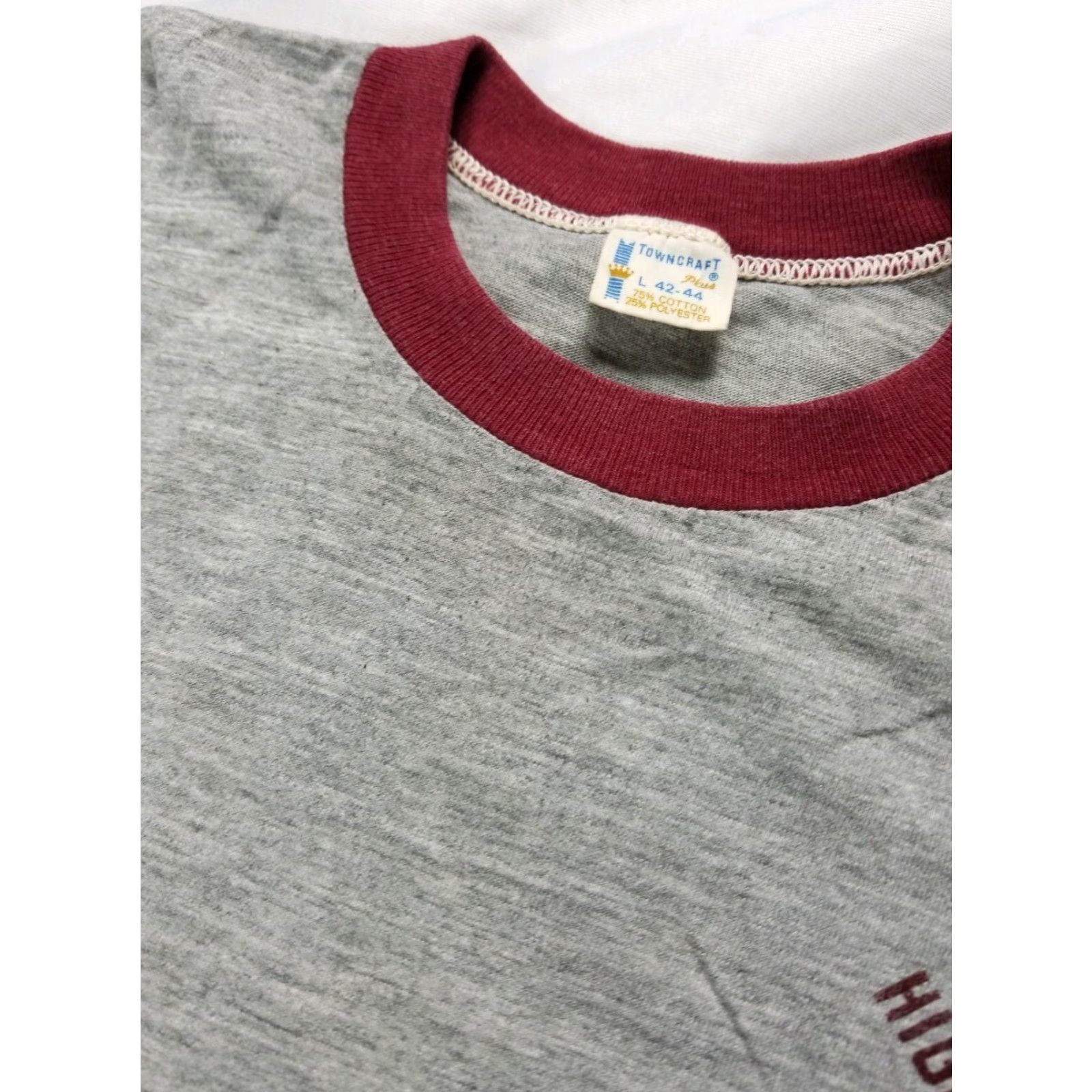 Vintage VINTAGE HIGH LIFE SKI CLUB VERMONT Ringer Heathered Towncraft Large 60S 70S Mens Brown Short Sleeve Polycotton Tee Size ONE SIZE - 5 Thumbnail