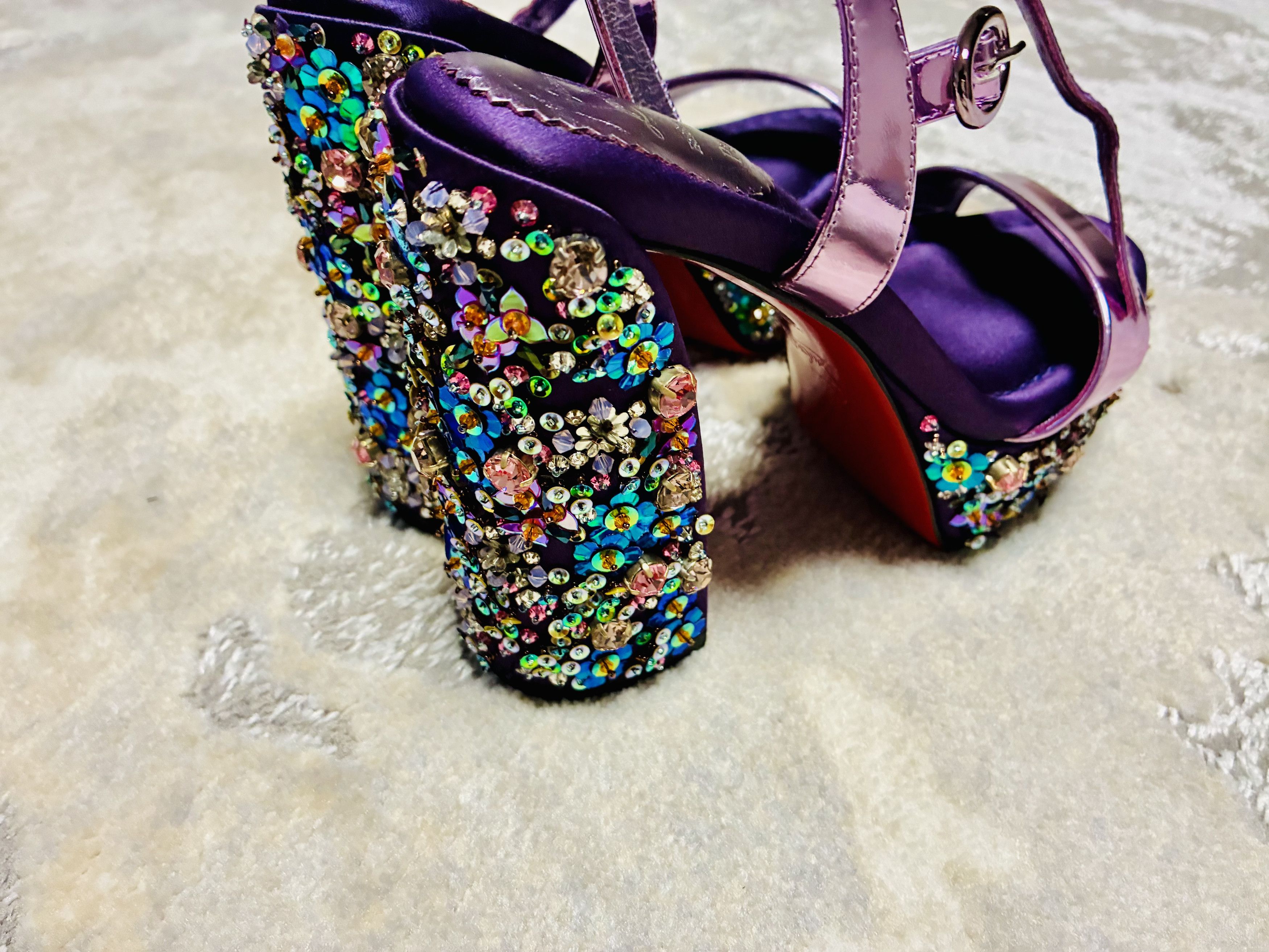 Christian Louboutin Christian Louboutin Movida Jane Platform Jeweled 35.5 Size US 8 / IT 38 - 1 Thumbnail