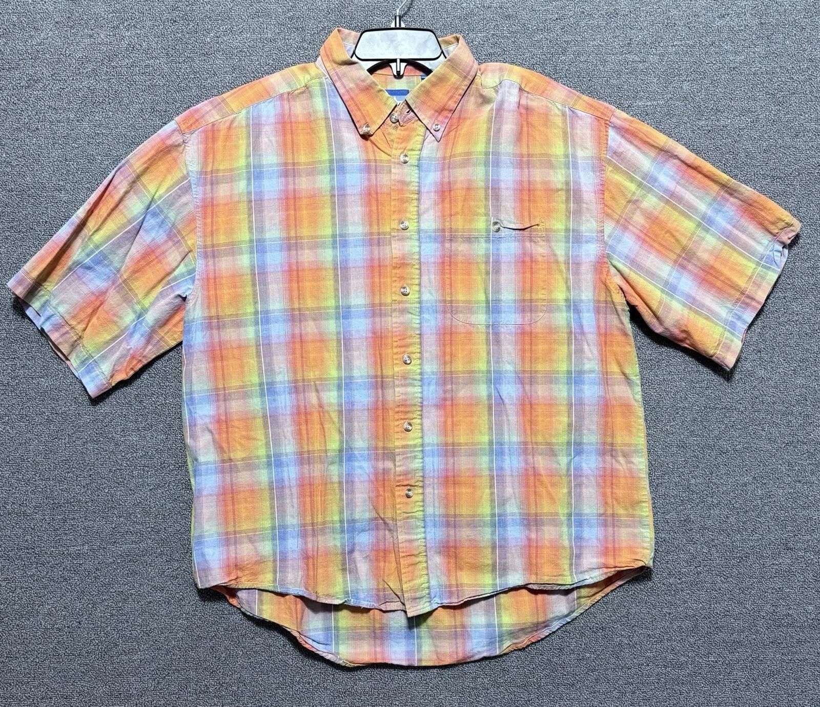 Rider Boot Co. VTG Raider Mens XL Shirt Orange Plaid SS Button Up Retro Size US XL / EU 56 / 4 - 1 Thumbnail