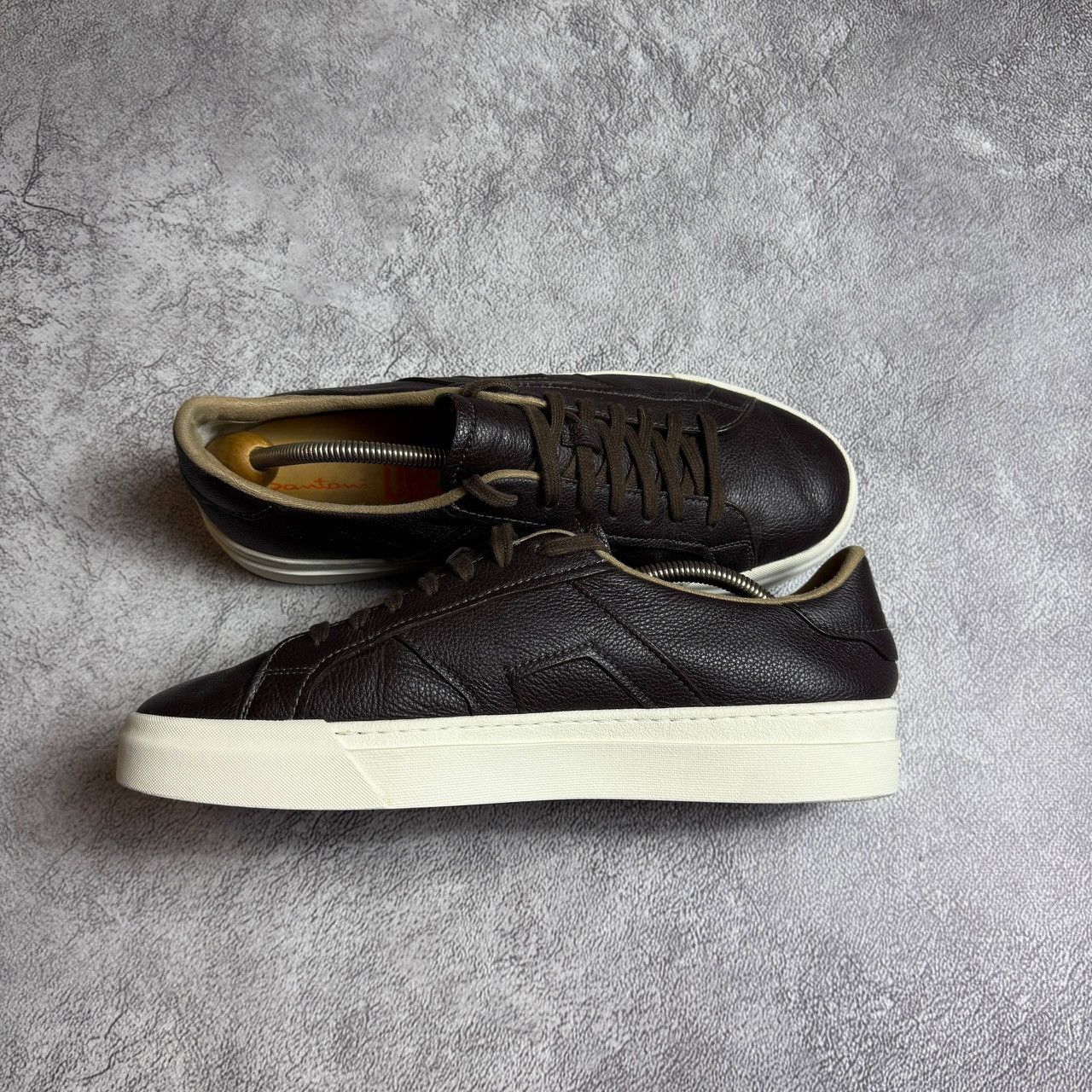 Santoni Santoni Double Bucker Dark Brown Tumbled Sneakers Men’s Size US 9.5 / EU 42-43 - 2 Thumbnail