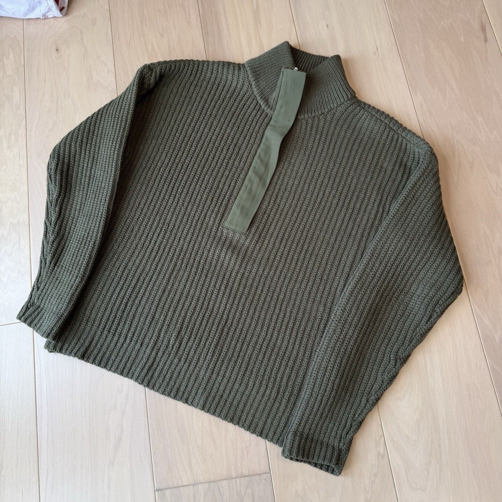 Outerknown Outerknown Sweater Small Green 1/2 Zip Cotton Pullover Size US S / EU 44-46 / 1 - 10 Thumbnail