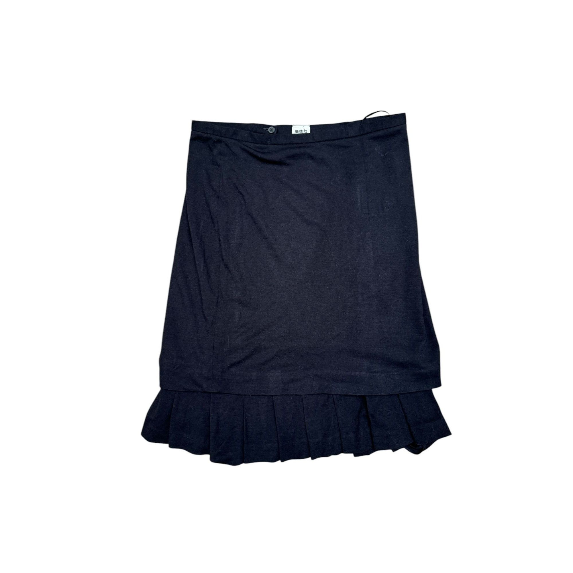 Hermes Luxurious Black Wool Skirt Size 27" / US 4 / IT 40 - 1 Thumbnail