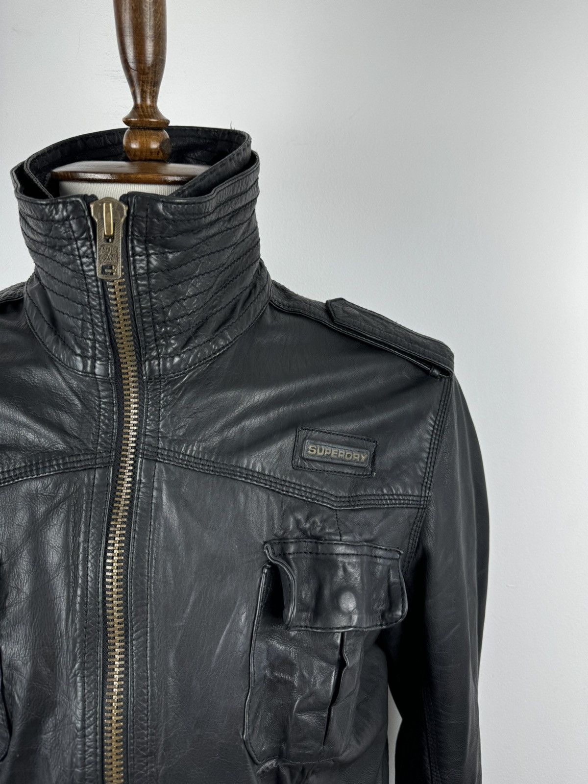 Superdry Men’s SuperDry Ryan Motorcycle Lather Jacket size XL Size US XL / EU 56 / 4 - 2 Thumbnail