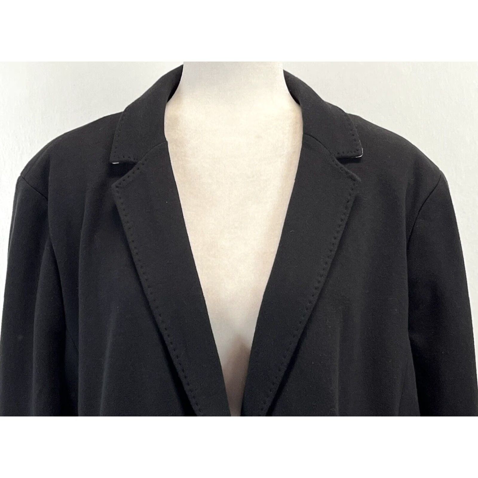 Talbots Talbots Aberdeen Blazer Jacket 24W Plus Black Cotton Blend Womens 2 Button Size 4XL / US 24-26 - 5 Thumbnail