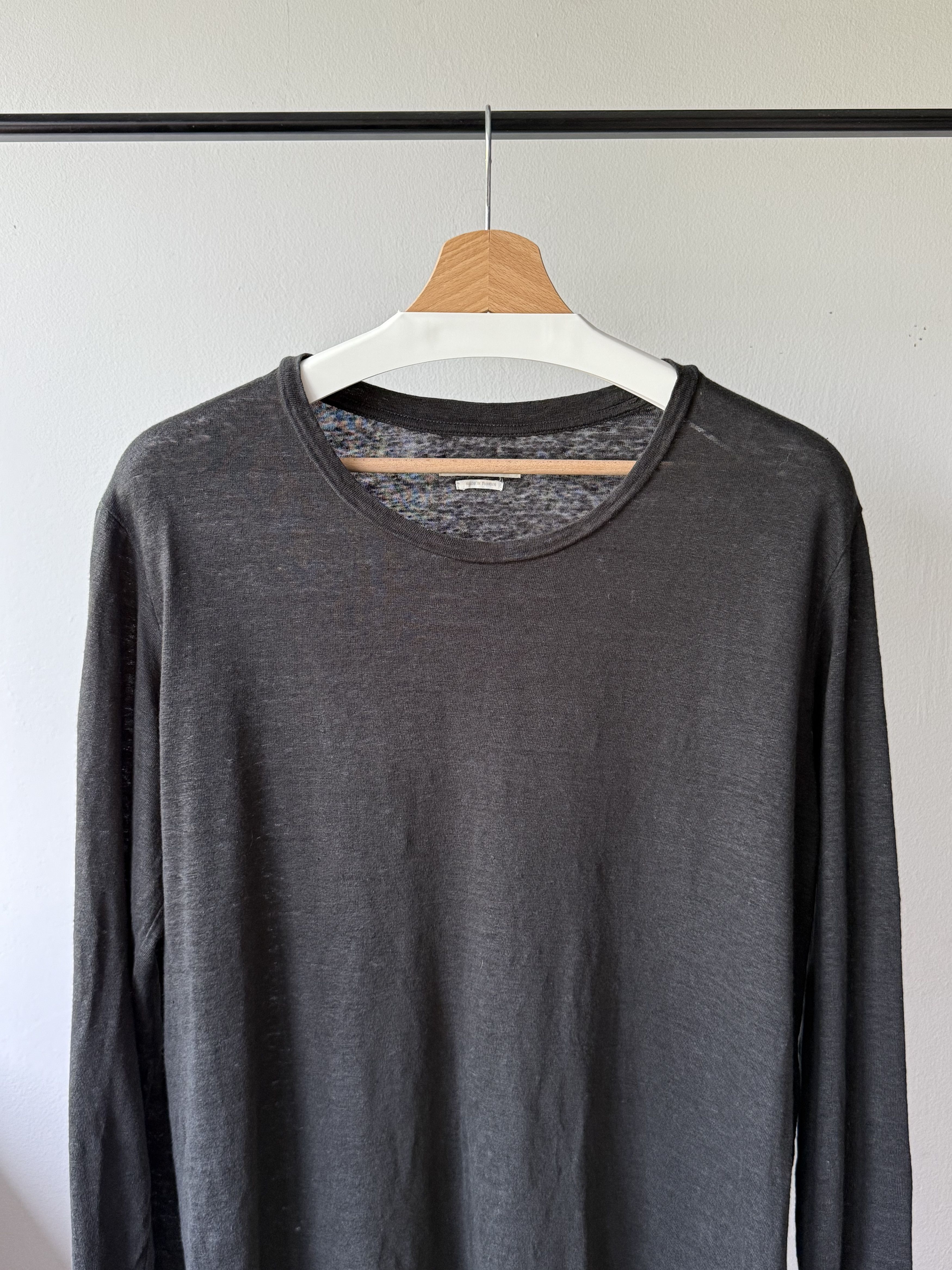 Isabel Marant Etoile Isabel Marant Etoile Kaaron Black Linen Long Sleeve T-Shirt Size L / US 10 / IT 46 - 3 Thumbnail