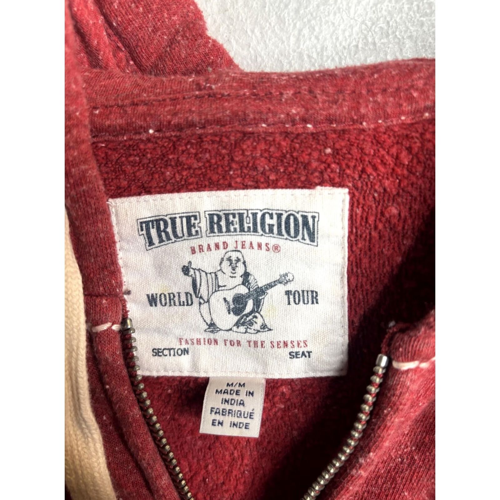 True Religion True Religion Hoodie Mens M Red Full Zip Fleece Horseshoe Logo Sweatshirt Size US M / EU 48-50 / 2 - 4 Thumbnail
